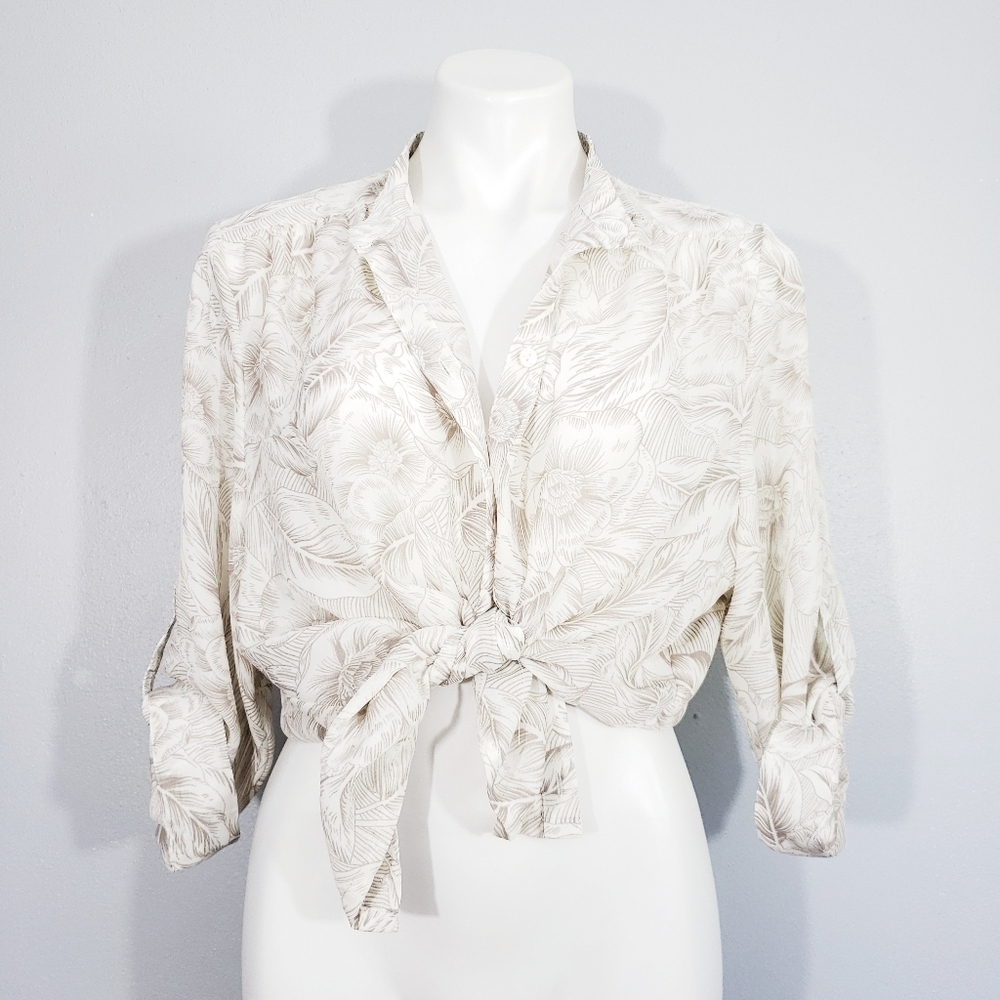 Bon Worth Floral Hawaiian Batwing Blouse